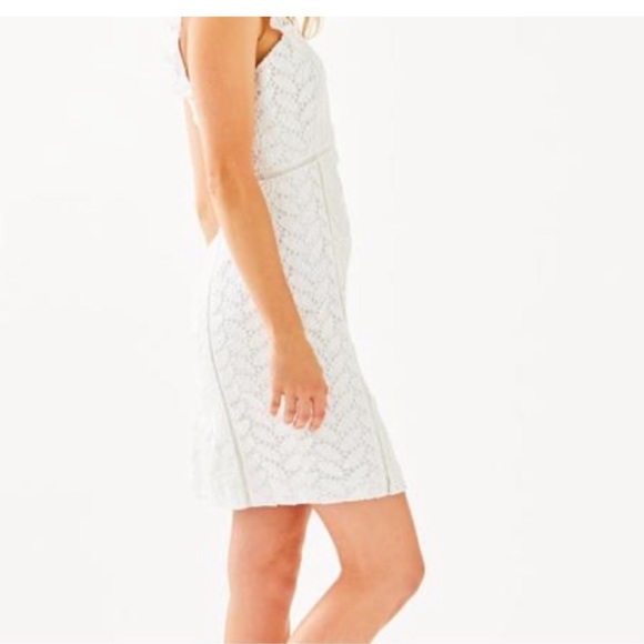 Lilly Pulitzer Maya Shift Resort sleeveless white floral lace mini dress size 4 - Picture 7 of 15